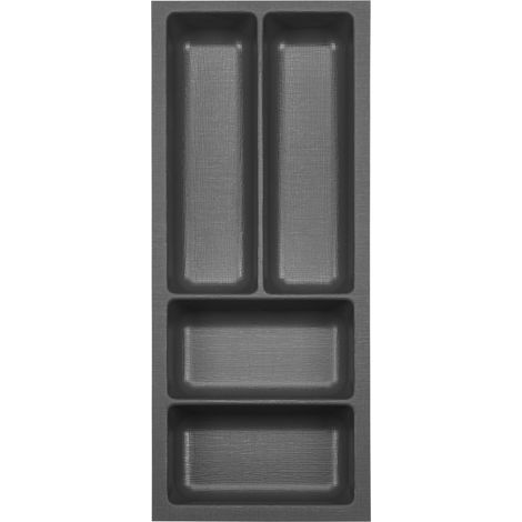 ORGA-BOX 3 Besteckeinsätze Tiefe 473 mm anthrazit Schubladeneinsätze Breite 191 mm für Schubladen 300 mm