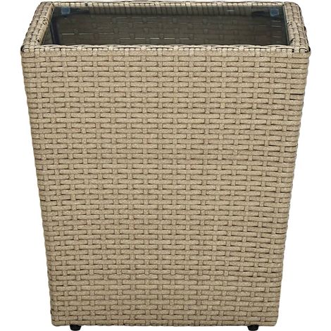 Maison Exclusive - Beistelltisch Beige 41,5x41,5x44 cm Poly Ratta