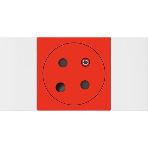 Prise pour goulotte Clippage Direct Programme Mosaic 2P+T Détrompeur 2 modules rouge (1/3)