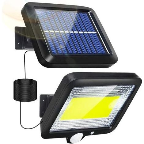 Lampe Solaire Exterieur, Lumière solaire extérieure avec détecteur de mouvement LED Eclairage Exterieur avec Detecteur étanche Sans Fil Spot IP65 avec 3 Modes pour Jardin Patio Garage H406 (1/5)
