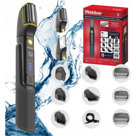 Men's 8-in-1 Cordless Trimmer, Face & Body, Wet & Dry