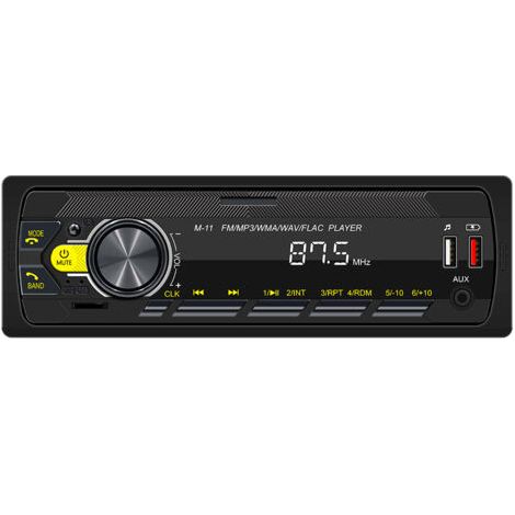 Autoradio Bluetooth 5.0, 7 Couleurs Autoradio avec FM 87.5108MHz Fréquence de Réception, Universels Radio Bluetooth Voiture Supporte USB/AUX/SD/MP3 Lecteur (1/5)