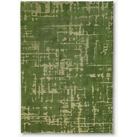 BAOBAB DESIGN - TAPPETO STRUTTURATO EFFETTO VELLUTO - Prodotto in Belgio - Rifinito a mano - Antiscivolo naturale - 100% poliestere - Perrier'S Green - 140 x 200 CM (1/5)