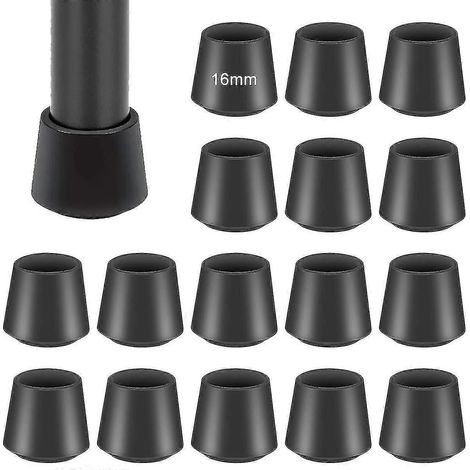 Lot de 16 patins de protection en caoutchouc pour pieds de chaise, protection de sol, anti-rayures, antibruit, 18 mm (1/5)