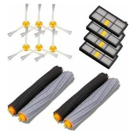 Replacement parts kits for iRobot Roomba 800/900 robotic vacuum cleaners: HEPA filter, brush pair, tangle-free dirt separator. LYCXAMES--DTEKGAZ