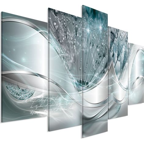 Quadro - Modern Dandelions (5 Parts) Blue Wide - 225x100 (1/4)