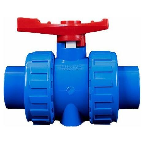 Vanne à boisseau sphérique en PVC 2 voies Soudure au solvant (colle) et BSP (fileté) pour raccord de tuyau d'alimentation en eau,DN25 (32 mm) (1/5)