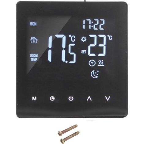 Thermostat digital, screen LCD, programming, smart, tactile, for heating of the water to the floor, black, AC90-240 V, K2MRH3HAS (1/5)
