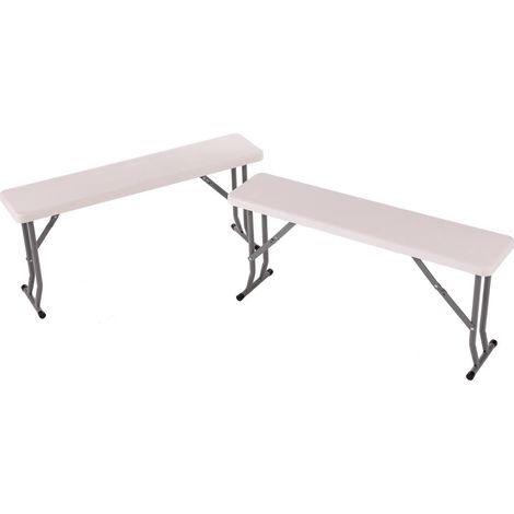 Oypla 2x 3ft 95cm Folding Heavy Duty Outdoor 2 Person Trestle Bench Chair (1/5)