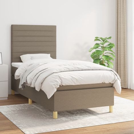 Boxspringbett mit Matratze Taupe 90x190 cm Stoff (1/5)