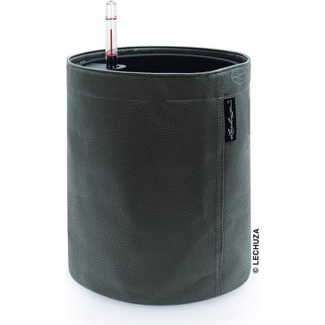 Lechuza Pflanztopf Trendcover 23 cm Kunstleder anthrazit Blumentopf