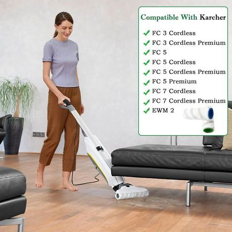 Rouleaux De Rechange, 4 Pièces Remplacement des Rouleaux Pour Karcher FC7 FC5 FC3D FC3, Rouleaux de Rechange Accessoire, pour Sols Durs Résistants, Pierre, Céramique (1/4)