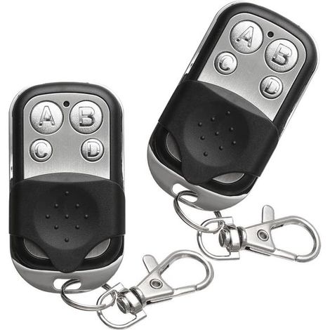 Paquete de 2 mandos a distancia universales de cuatro botones para puertas de garaje de 433 MHz (1/5)