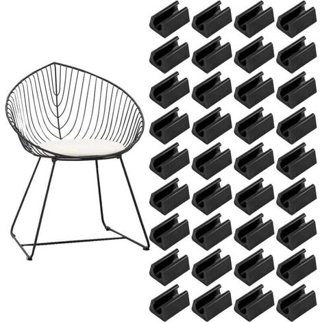 36 protections de pieds de chaise en forme de U, des protections antidérapantes pour tubes de meubles et des coussinets flexibles pour éviter les rayures sur le sol.