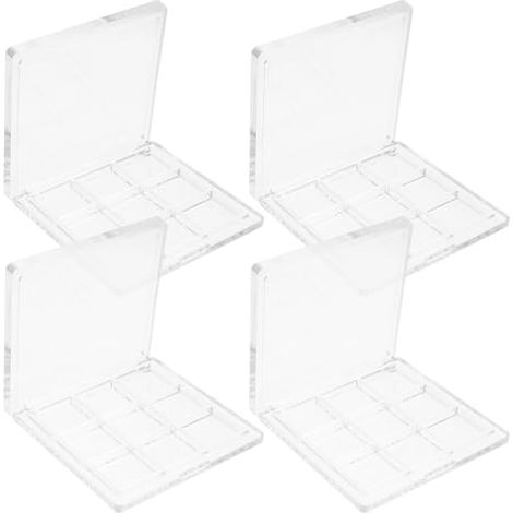 Contenant à maquillage vide transparent, lot de 4 pièces, compact et portable, boîte de rangement cosmétique en plastique pour professionnels et voyages Plusieurs styles (1/5)