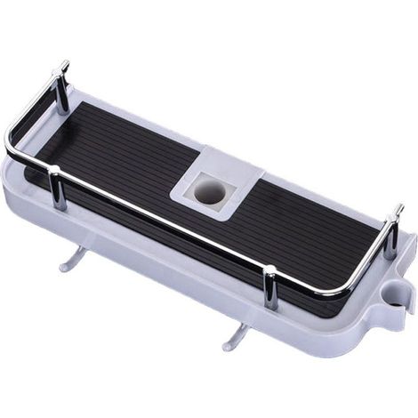 Etage de Douche Mural réglable, Panier Salle de Bain Cuisine Rangement Fixer sur Tuyau, serviteur Douche métal Anti-Rouille, Support Mural Pratique Commode 32x12x6 cm (1/5)