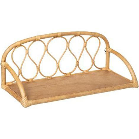 Etagère en rotin coloris naturel - L. 57 x P. 23 x H. 24 cm -PEGANE-