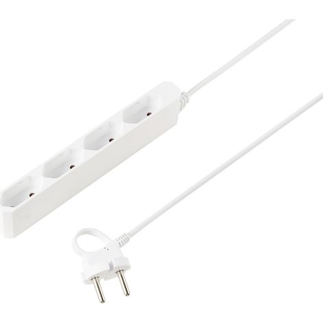 Sygonix SY-5806878 Steckdosenleiste 4fach Weiß Eurostecker 1 St. (1/5)