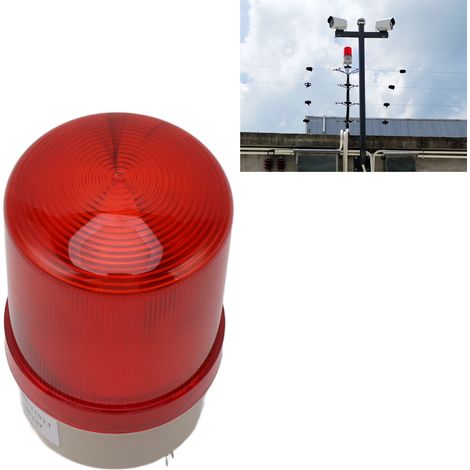 [Phare Tournant d'Alerte] Lumière Buzzer Acoustique et Visuelle 120dB Rotative DC 12V - Pour Systèmes de Détection Périmétrique Intrusion (Alarme Clôture Électronique) - PP Durable - 16cm x 9cm - 216g (1/5)