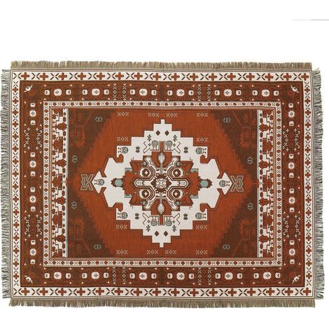 1 Pièce 160x130cm Couverture Plaid Brun Tricotée Décorée avec des Franges Bohême Simple Doux Confortable Protéger Contre Le Froid pour Canapé Sofa Chaise à Repos et Sieste (1/5)