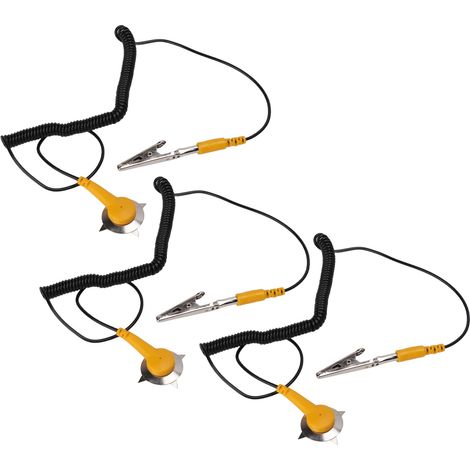 Câble antistatique 5 pièces, fil de masse 2mm, boucle rapide de décharge électrostatique pour réparation électronique, accessoire de mise à la terre pratique. (1/5)