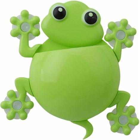 Bande Dessinée Petite Grenouille En Forme De Porte-Brosse À Dents Salle De Bain Mur Ventouse Support Mural Organisateur Titulaire,Vert (1/3)