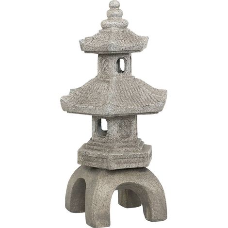 Pagode déco extérieure Uchi H.66,5cm magnésie gris - Atmosphera créateur d'intérieur