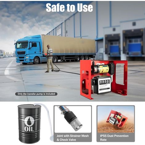 200W 45L/Min Dieselpumpe Heizölpumpe Selbstansaugend 12V Zapfpistole mit Zählwerk 4m Schlauch & Automatische Zapfpistole Selbstansaugende Diesel Pumpe Ölpumpe Kraftstoff Komplett Set (1/5)