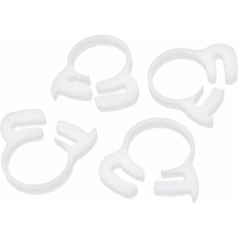 Collier de Serrage Tuyau Pince Clip Serre Joint 21.5mm-23.5mm double cliquet fixation plastique blanc 4 pcs-LIAIKI (1/2)