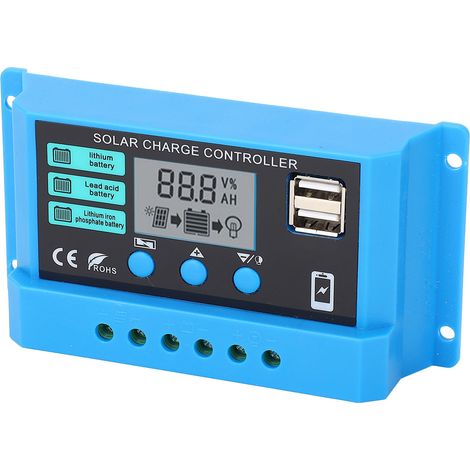 Contrôleur de charge solaire photovoltaïque 12 V/24 V adaptatif à faible consommation propre, écran LCD, régulateur PWM pour panneaux solaires 30 A (1/5)