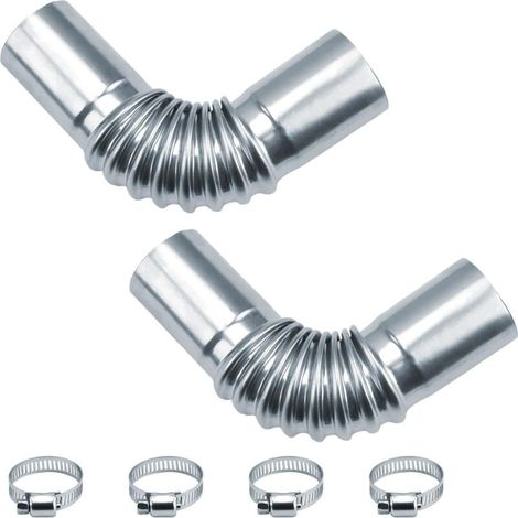 2 Pièces Tuyau D'échappement Automatique, 24mm Tuyau D'échappement de Voiture, Chauffage Diesel Livré avec 4 Clips en Acier Inoxydable, Kit de Réparation D'échappement de Générateur (1/5)