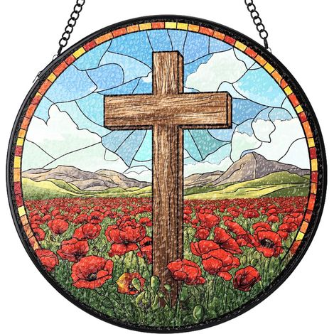 Attrape-soleil vitrail rond suspendu – Ornement décoratif pour intérieur, fenêtre et porte, idée cadeau femme homme, Diamètre : 9 cm (1/4)