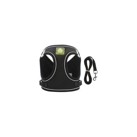Colliers, Harnais et Laisses pour Chats Harnais Chaton Anti évasion Réfléchissant Réglable Harnet pour Chat Gilet Respirant Harnais Petit Chien (L,Noir) (1/5)