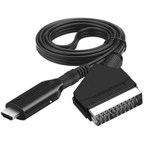HDMI-zu-SCART-Adapter, HDMI-zu-SCART-Kabelkonverter, All-in-One-Adapter, Audio-Video-Konverter für DVD, Xbox 360, PS4, Blu-ray (1/4)