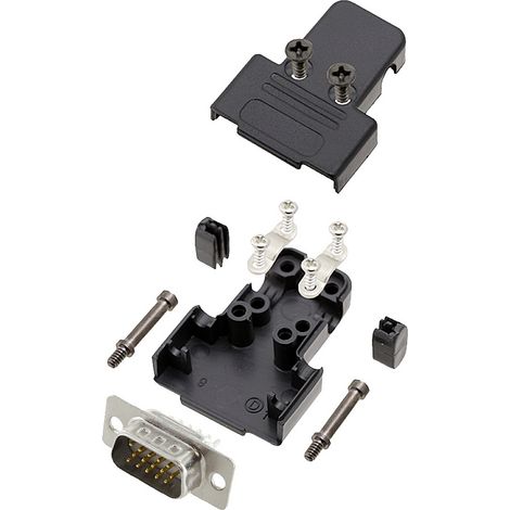 encitech TRI-P-09-HDP15-W-K 6355-8068-01 D-SUB Stiftleisten-Set 180 ° Polzahl: 15 Lötkelch 1 St.