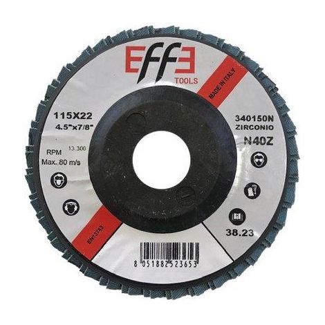 DISCO A LAMELLE RADIALI ZIRCONIO EFFE - MM 115X22,2 GRANA 100- 10 pezzi