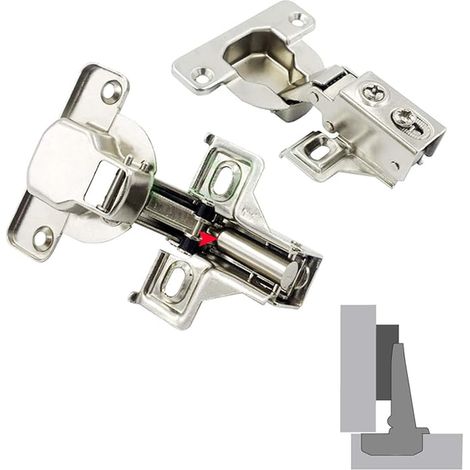 95 Degré Plein Recouvrement Mini Charnières 40mm Cadre Amortisseur Portes Lourds Épaisses Charnière Courte Porte Placard Meubles Cuisine Lot 8 (1/4)