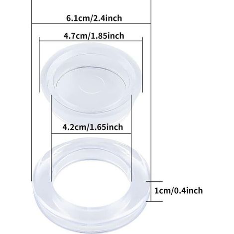 2 Stück Tisch-Sonnenschirm-Lochringe für Terrasse, 4,2 cm Silikonring und Stopfen, Sonnenschirmhalterung für Gartentische, Glas- oder Strandtische (Weiß) (1/5)