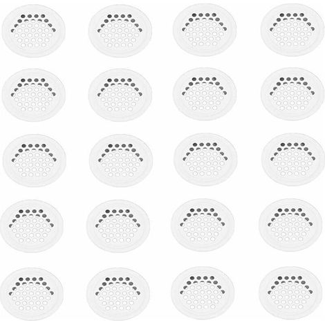 Grille Aerartion 20 Pièces Grille Ventilation 35mm Grille Aeration Grille de Ventilation Grille D'aération Trou Inox Blanc Ronde Grille Ventilation pour Cuisine Armoire Meubles