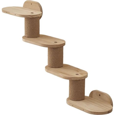 murale pour chat Meuble pour chat en bois flottant escalier (1/5)