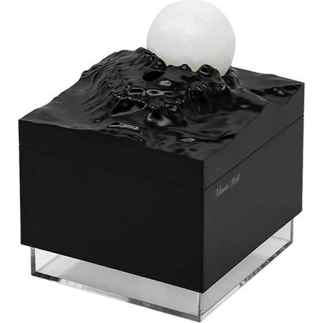 Diffuseur d'arômes, humidificateur à brume fraîche, veilleuse LED en forme de lune, noir (1/5)