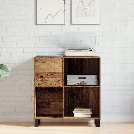 Schallplattenschrank mit Regal Artisan-Eiche 84,5 x 38 x 89 cm