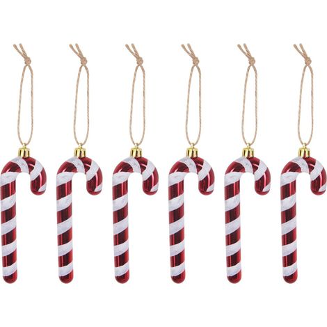 TrendLine Zuckerstangen aus Kunststoff 12cm 6 Stück Candy Cane Weihnachtsdeko (1/3)