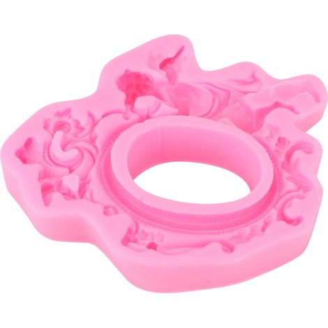 Rosa Silikonform für europäischen Engel-Bilderrahmen, DIY-Gebäck (1/5)