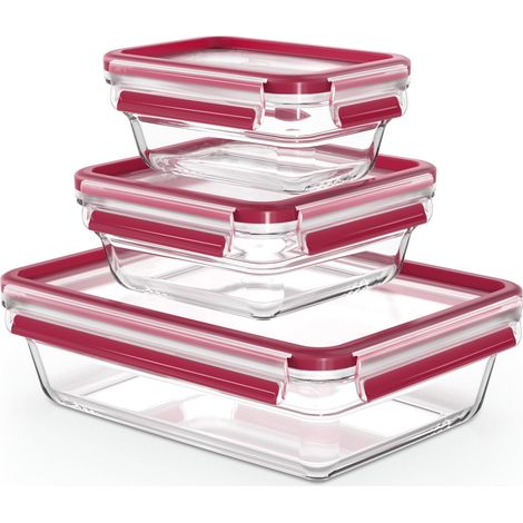 Boite hermetique alimentaire Clip Close Verre Lot de 3 (1/4)