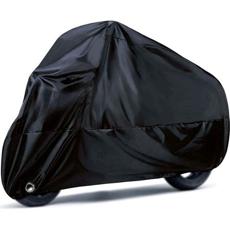 Funda para motocicleta, impermeable 190T con orificios de cierre, protección UV contra el polvo para uso interior y exterior, 245 x 105 x 125 cm (1/5)