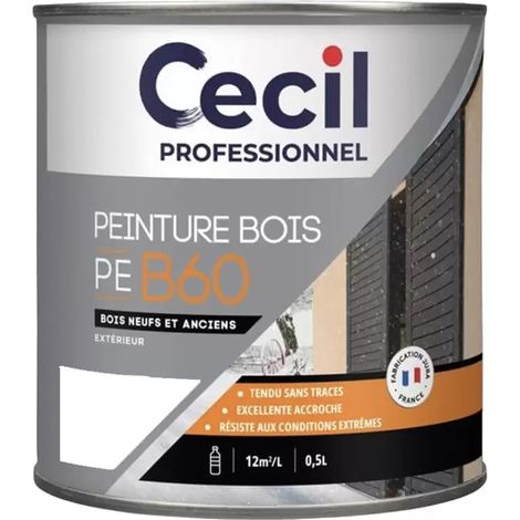Peinture Bois Glycéro Cécil Professionnel PEB60 Blanc Brillant 0,5 L