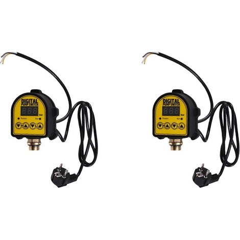 2 pressostats régulateurs de pression 0-10 bar, interface 1/2 pouce, compresseur eau/huile 220 V, pompe à eau automatique marche/arrêt, prise UE (1/5)