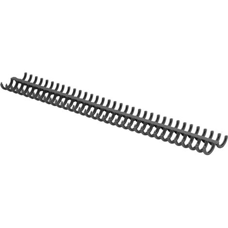 Lot de 10 spirales de reliure 34 trous en polypropylène résistant à l'usure, pour papeterie, noir (1/5)