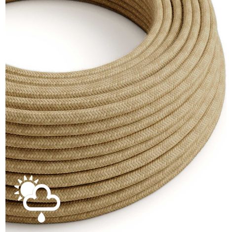 Câble d'alimentation extérieur enrobé de jute SN06 - résistant aux UV - 10 mètres